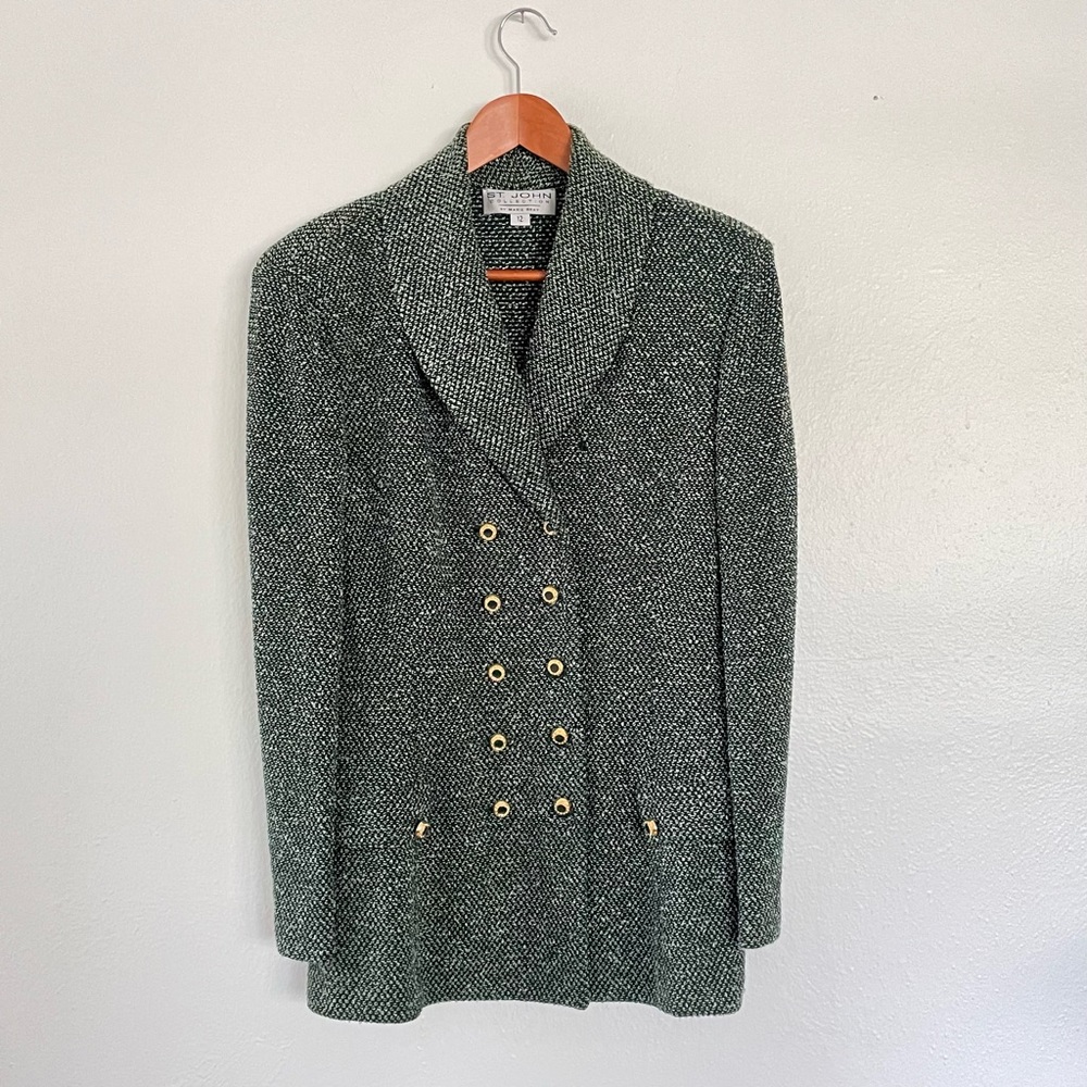 St. John Collection by Marie Gray Green Boucle Blazer- Size 12